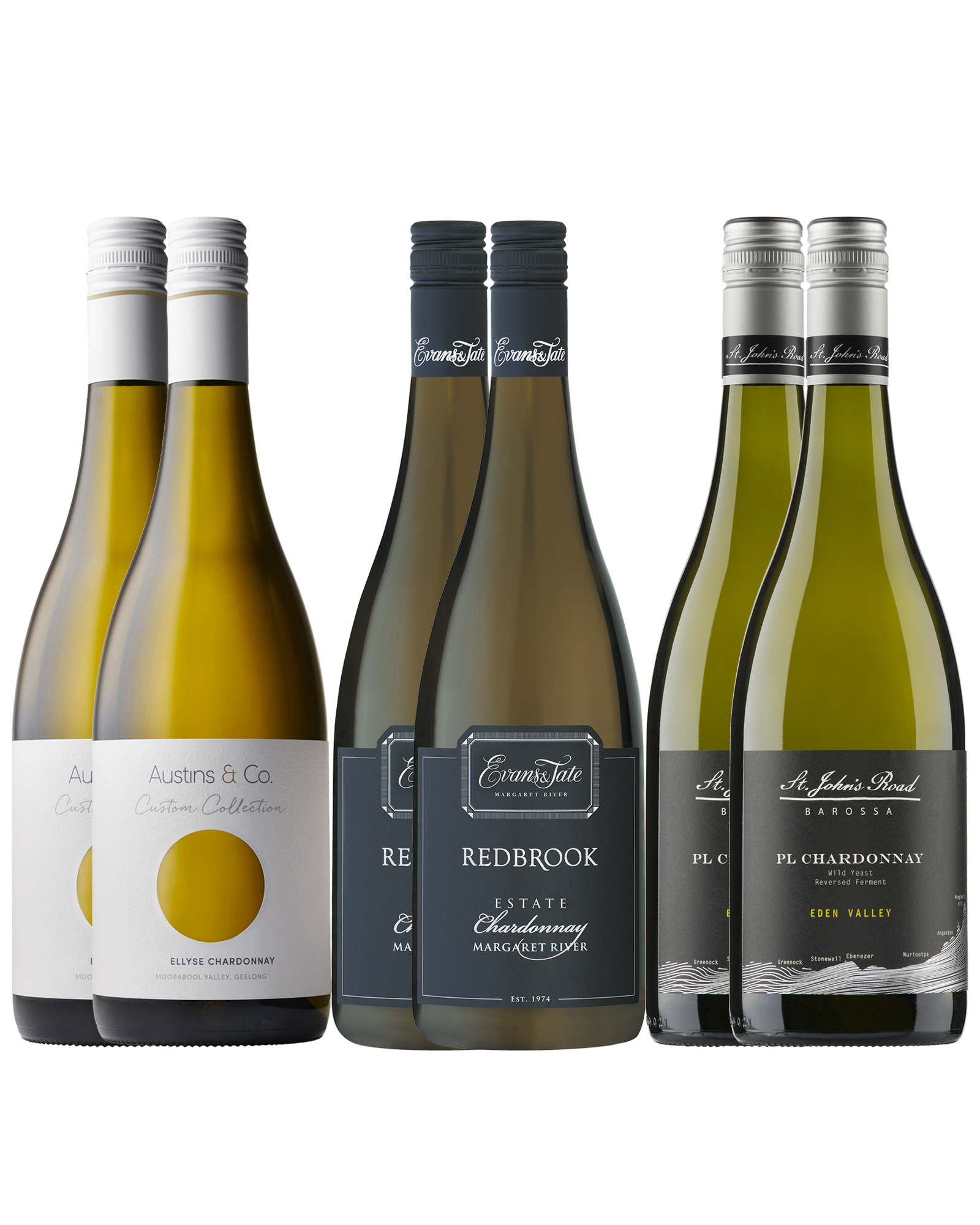 Australian Chardonnay Exploration Pack 2+2+2 — PNG format 1600×2000 pixels