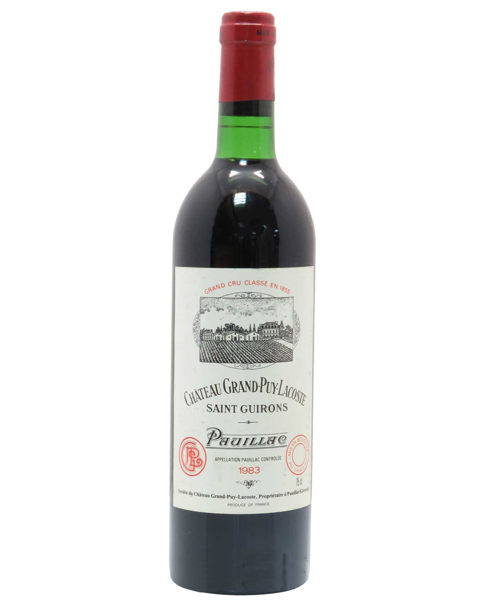 Château Grand-Puy-Lacoste Pauillac 1983 — PNG format 1600×2000 pixels