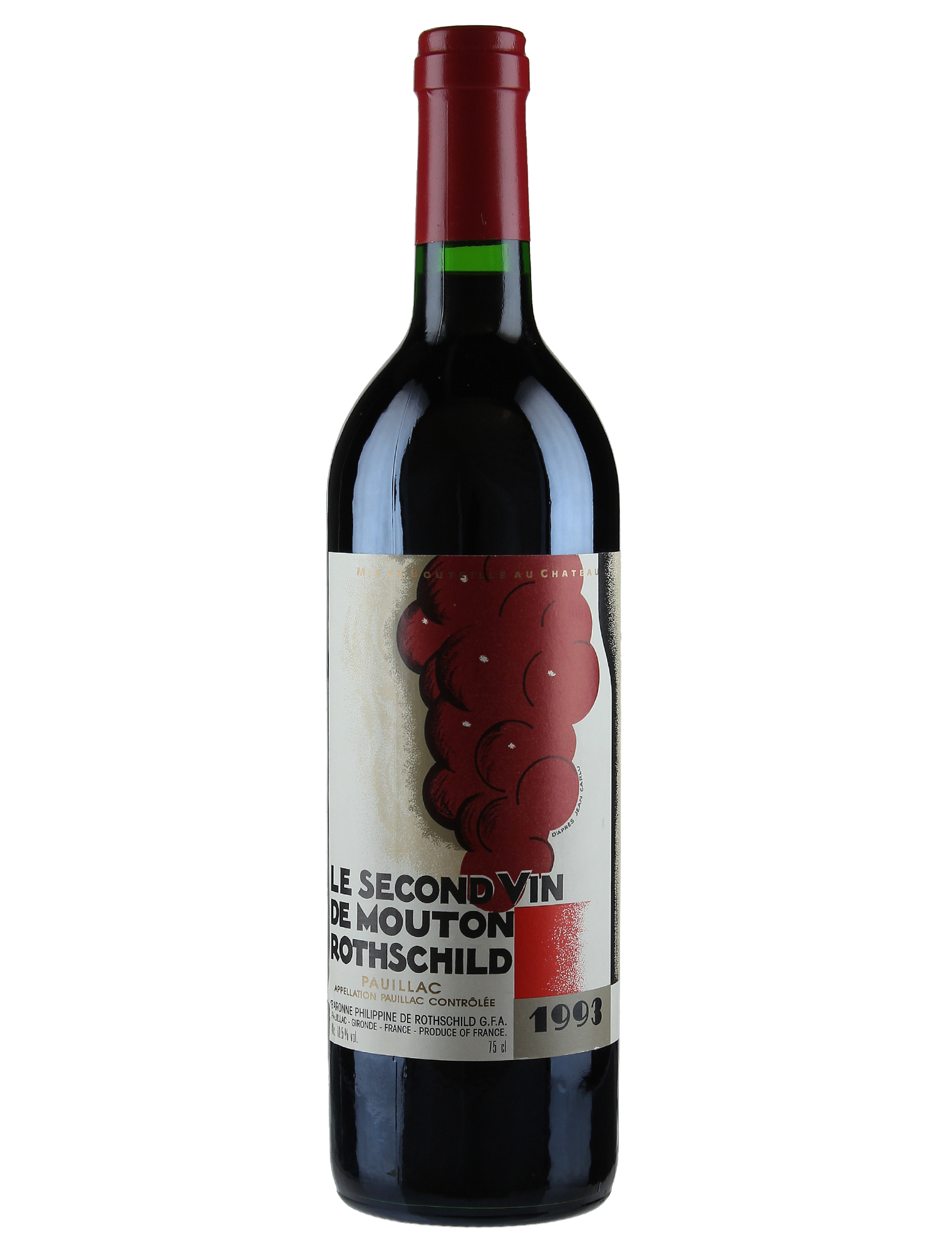 Château Mouton Rothschild Le Petit Mouton Rothschild (2nd Vin) 2018 — PNG format 1520×2000 pixels