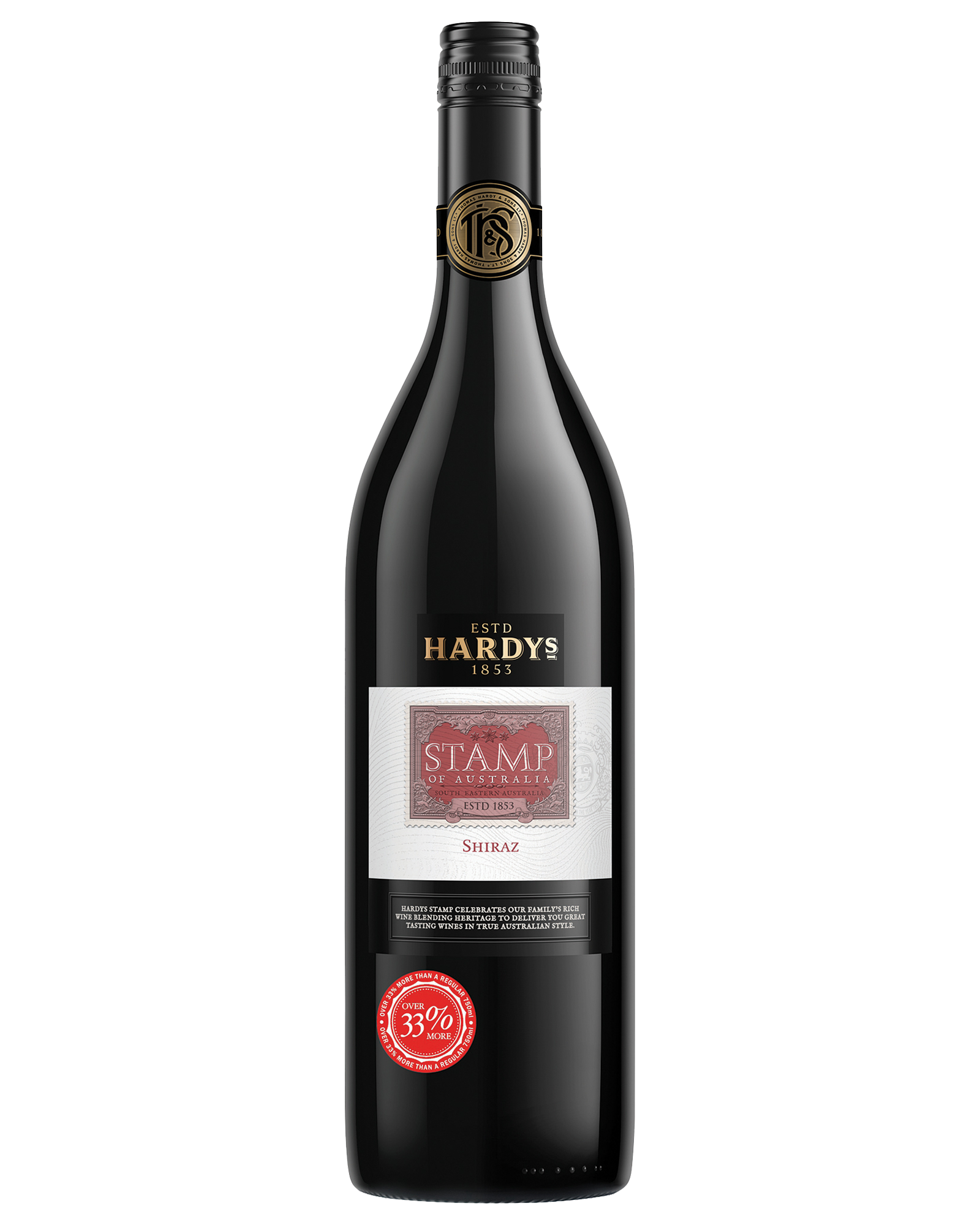 Hardys Stamp of Australia Shiraz 1L — PNG format 1600×2000 pixels