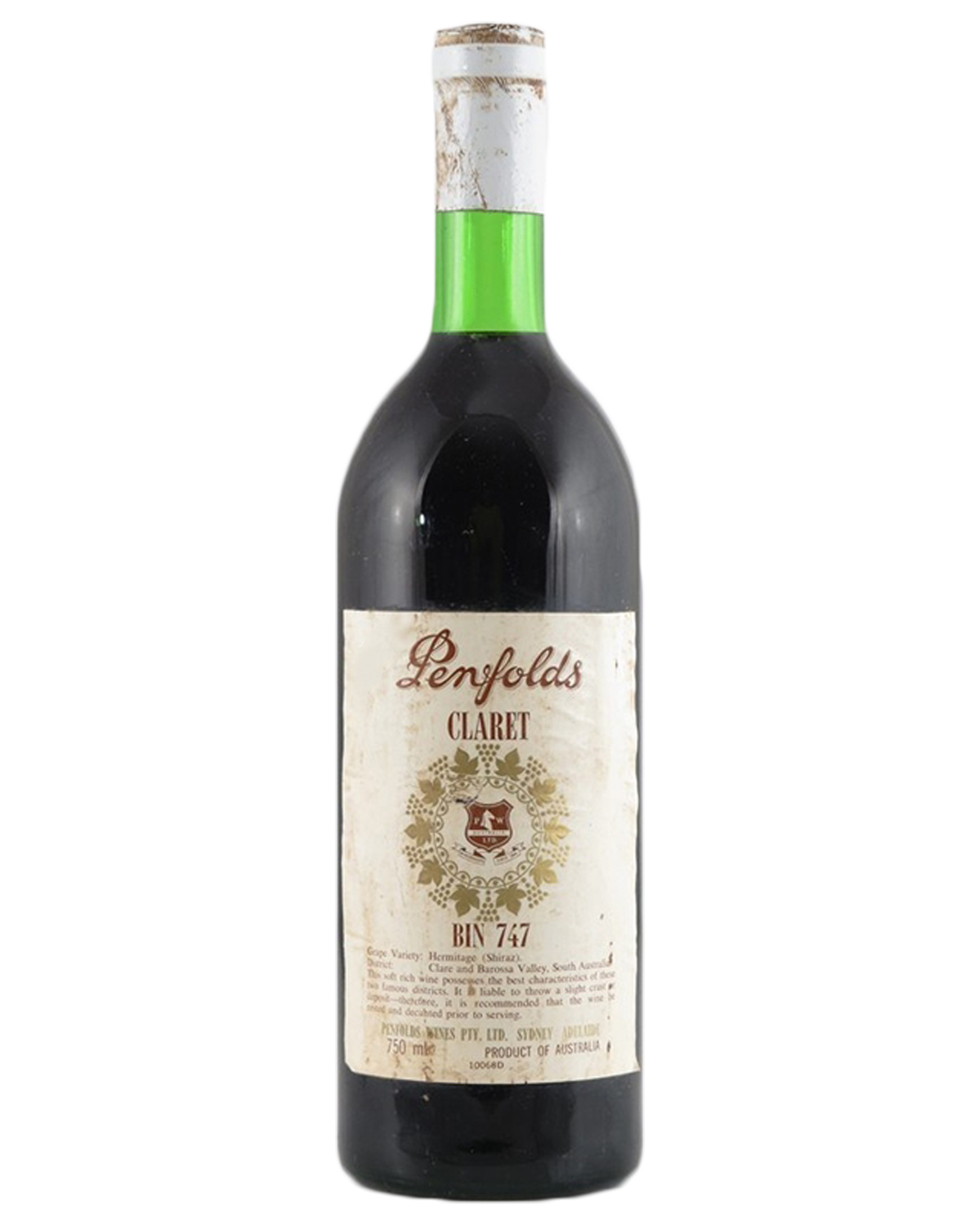 Penfolds Bin 747 Claret 1968 — PNG format 1600×2000 pixels