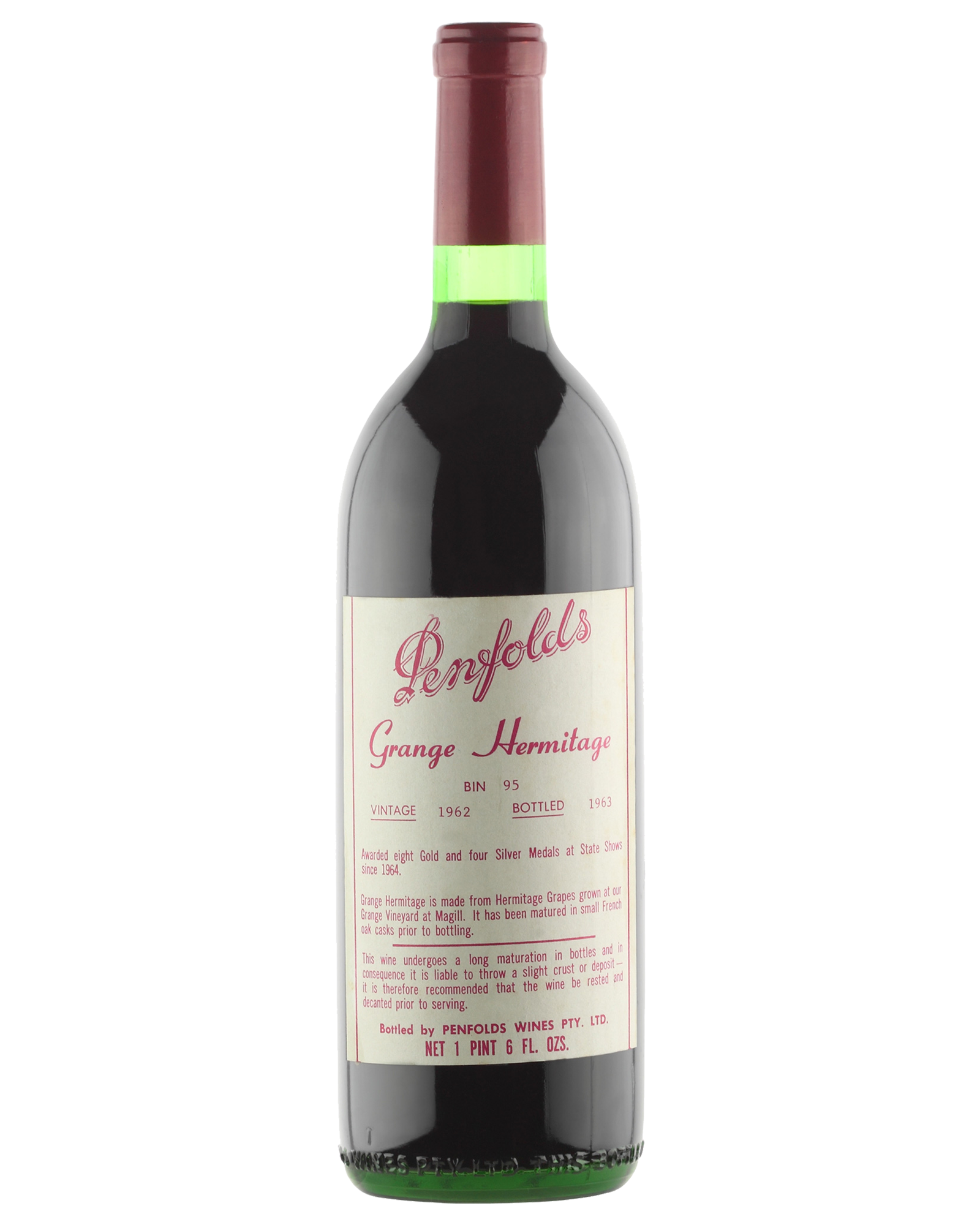 Penfolds Grange 1962 — PNG format 1600×2000 pixels