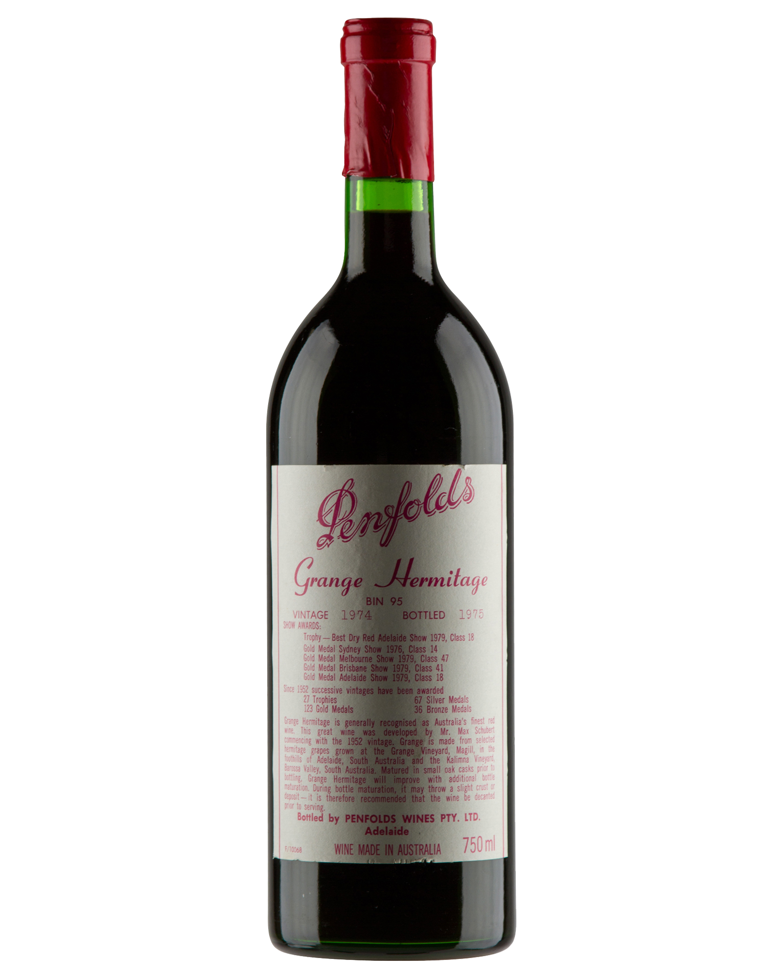 Penfolds Grange 1974 — PNG format 1600×2000 pixels
