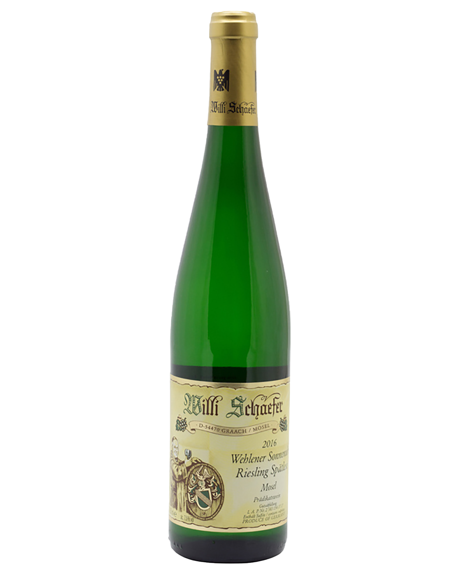 Willi Schaefer Wehlener Sonnenuhr Spatlese 2016 — PNG format 1600×2000 pixels