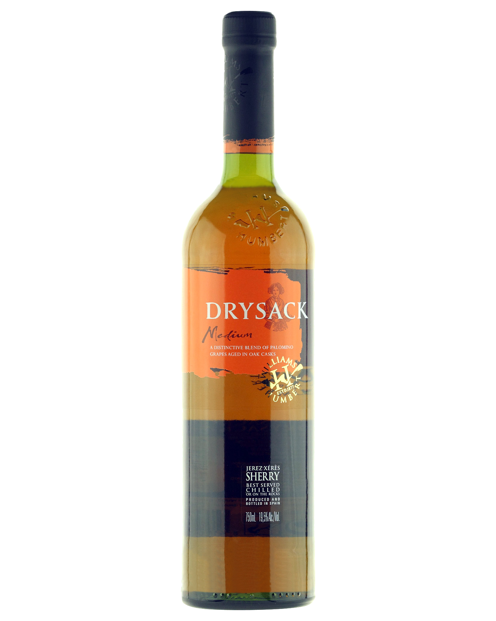 William and Humbert Dry Sack Sherry — PNG format 1600×2000 pixels