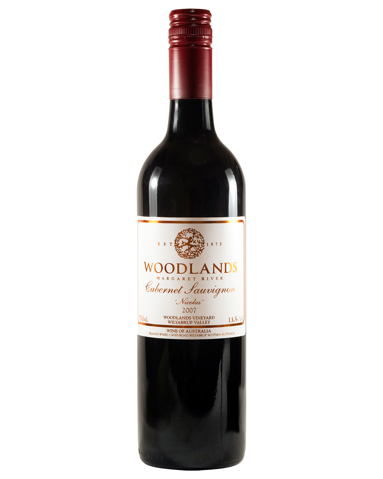 Woodlands Nicolas Cabernet Sauvignon 2007 — PNG format 1600×2000 pixels