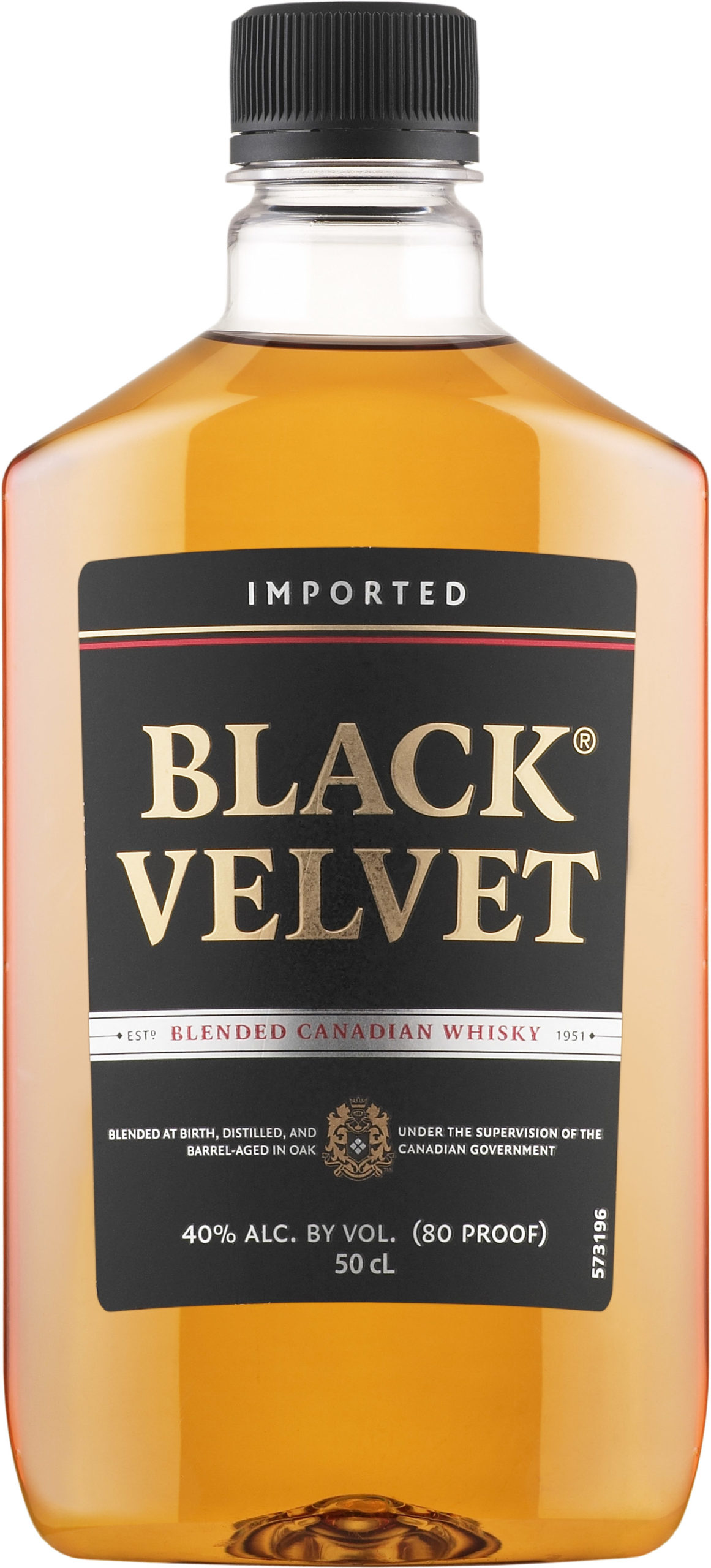 Black Velvet Blended Canadian Whisky plastic bottle