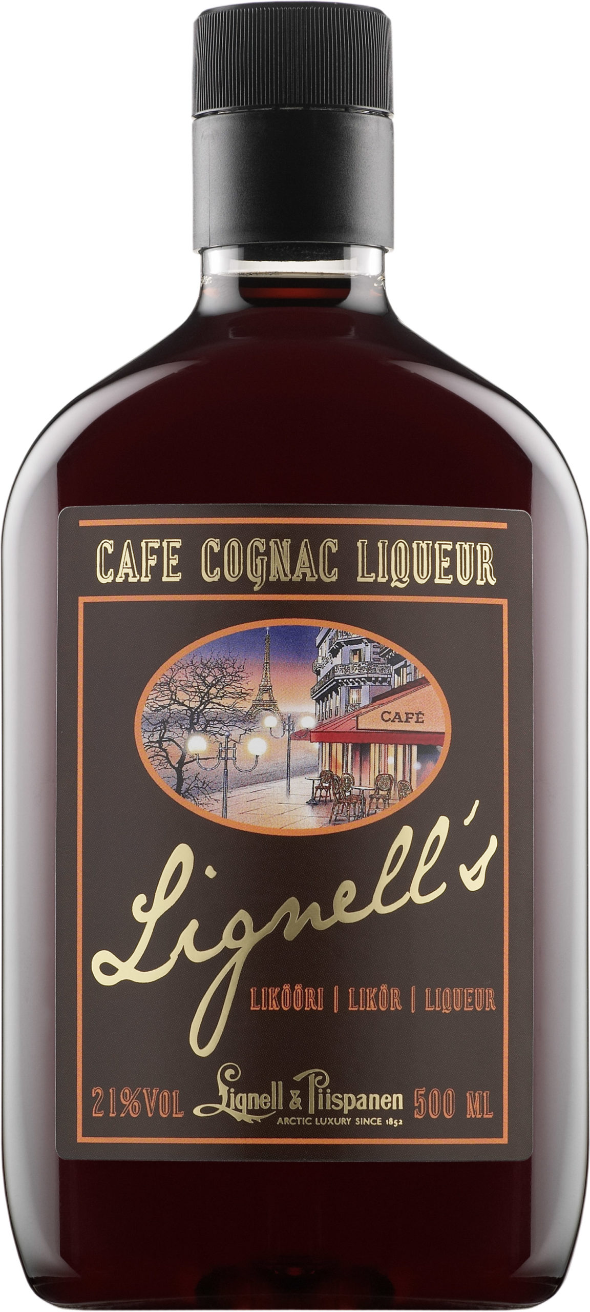 Lignell’s Cafe Cognac Liqueur plastic bottle