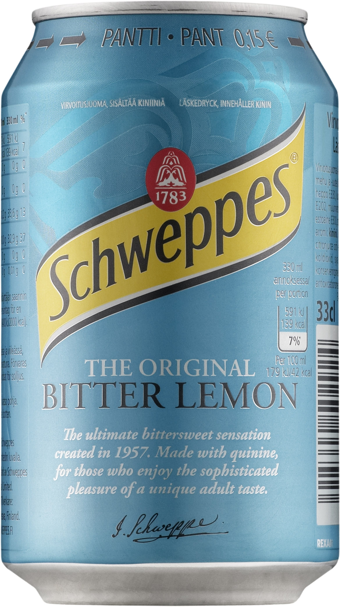 Sinebrychoff Schweppes Bitter Lemon can